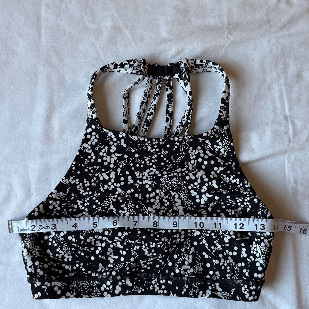 lululemon athletica Black & White Speckle Strappy-Back Sports Bra - Picture 6 of 9